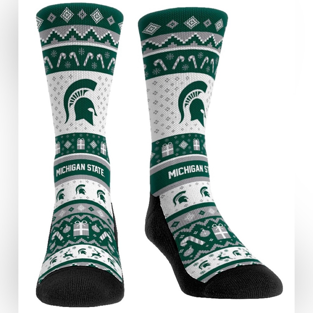 Michigan State Spartans Ugly Sweater Socks Sz. Men’s L/LX 9-13